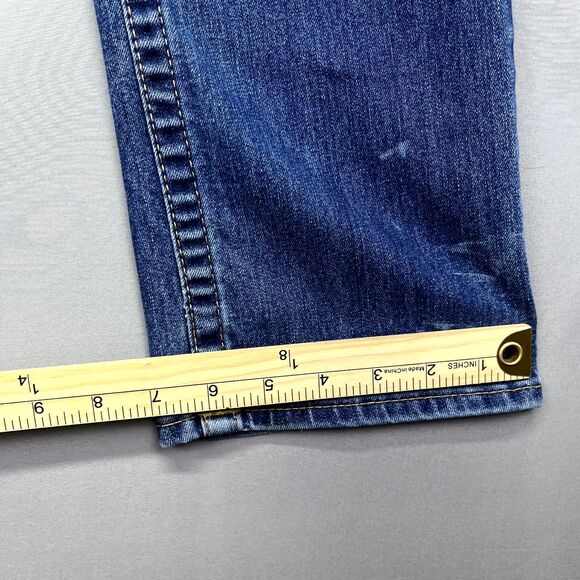 True Religion Jeans Womens 29 Blue Denim Flat‎ Front Pockets Slim Straight - Picture 10 of 16